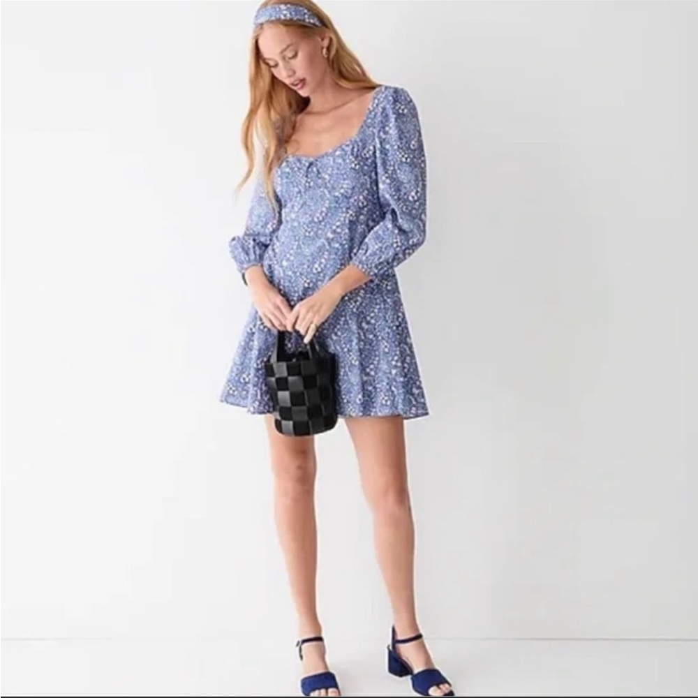 NWT J.Crew Sweetheart Long-Sleeve Mini Dress in Liberty Bourton Bloom